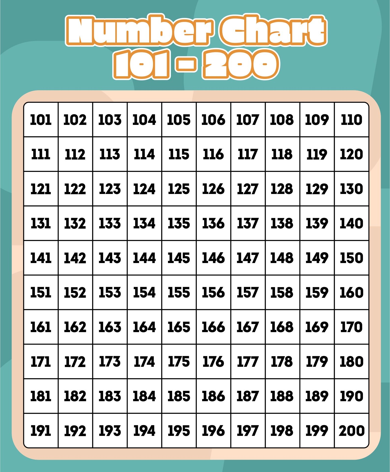 101 To 200 Chart 10 Free PDF Printables Printablee Worksheets Library