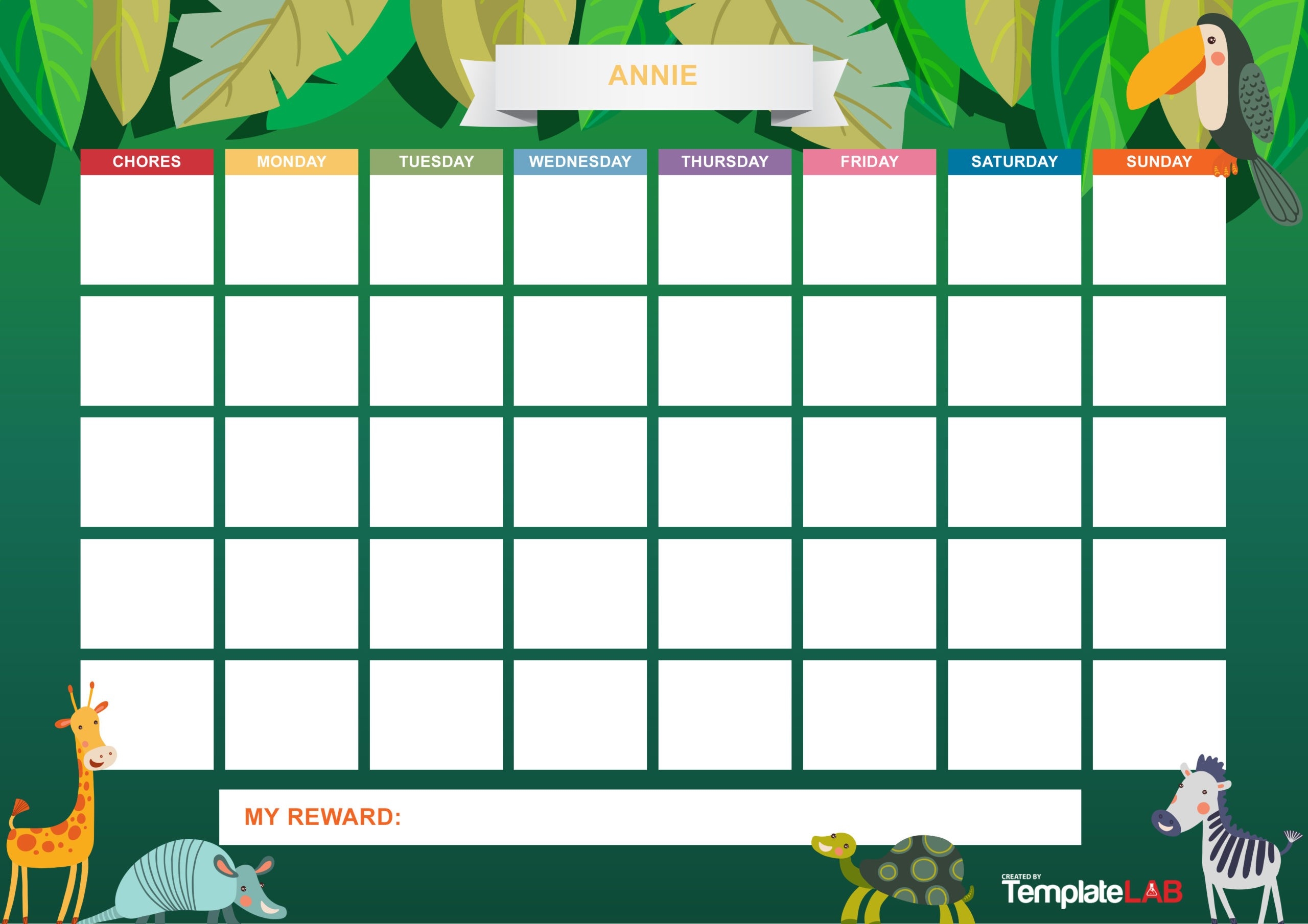 Free Printable Token Chart Template