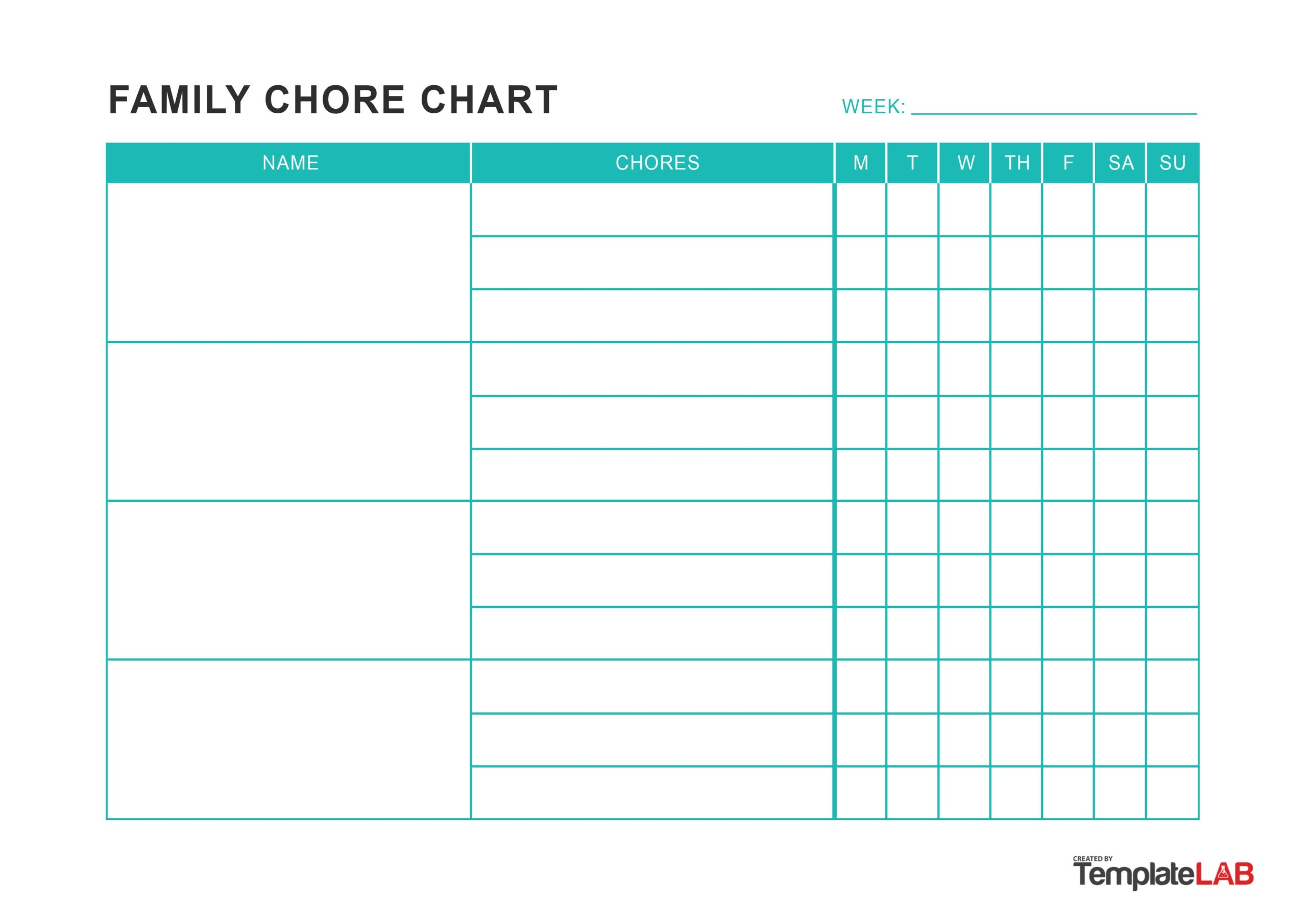 Free Printable Blank Chore Charts