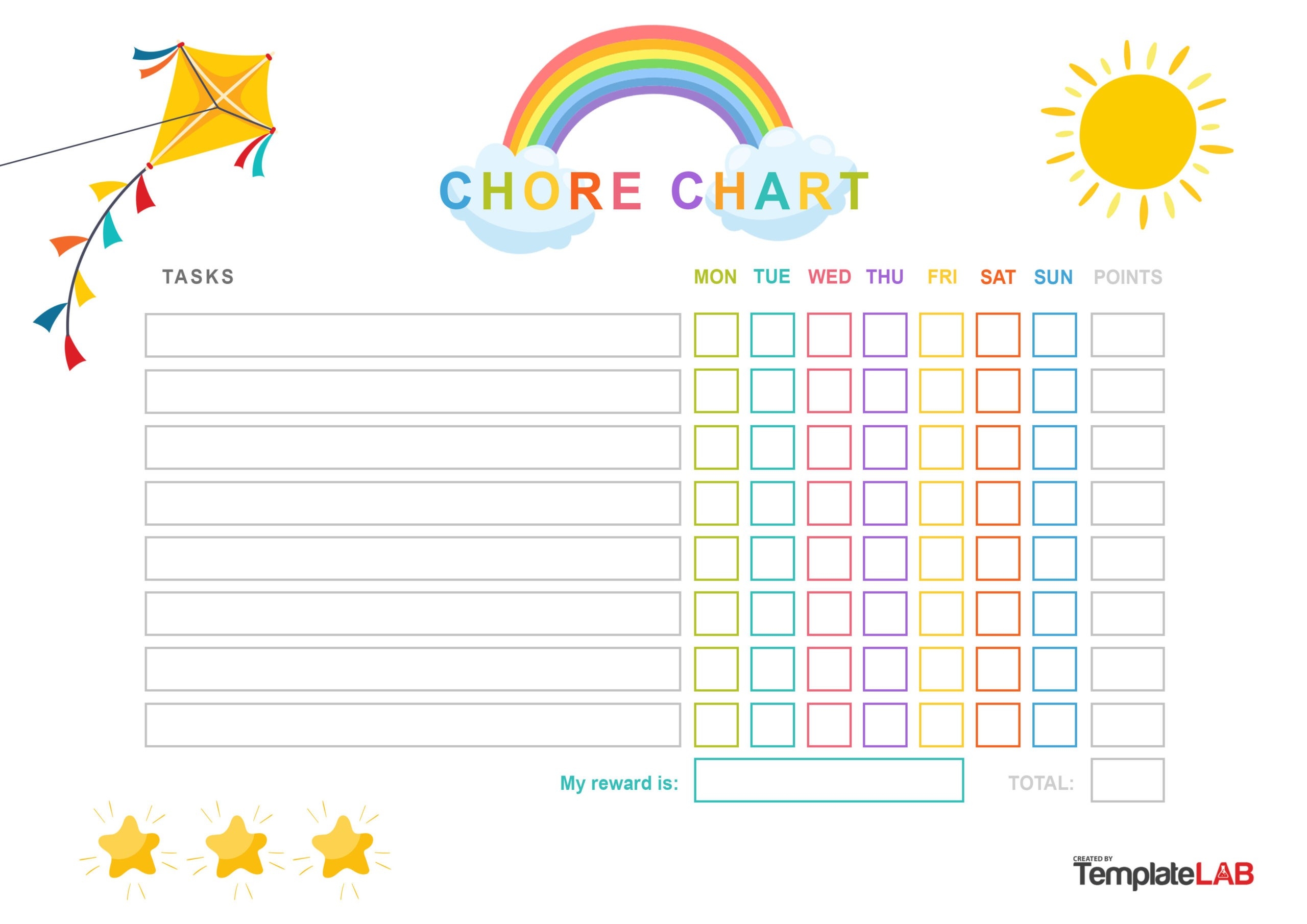 Kids Chore Chart Template Free Printable
