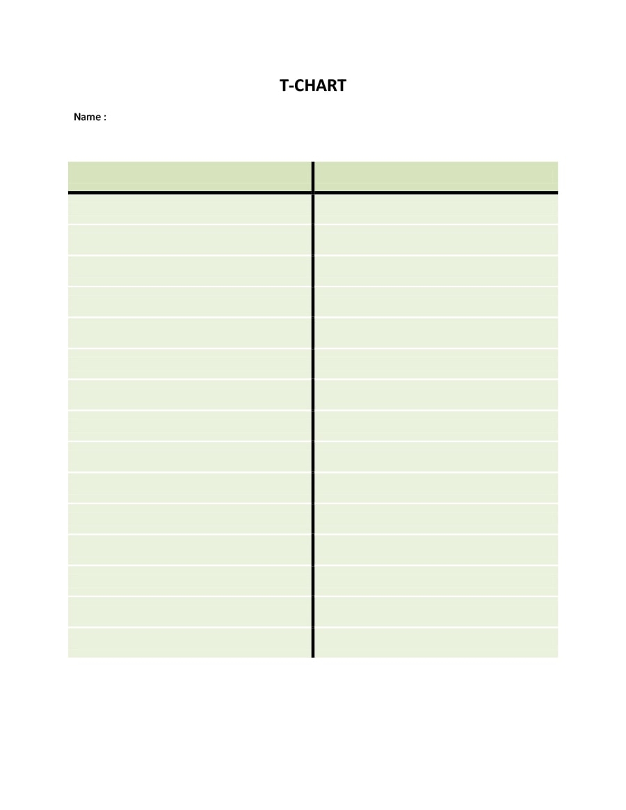 30 Printable T Chart Templates U0026 Examples TemplateArchive