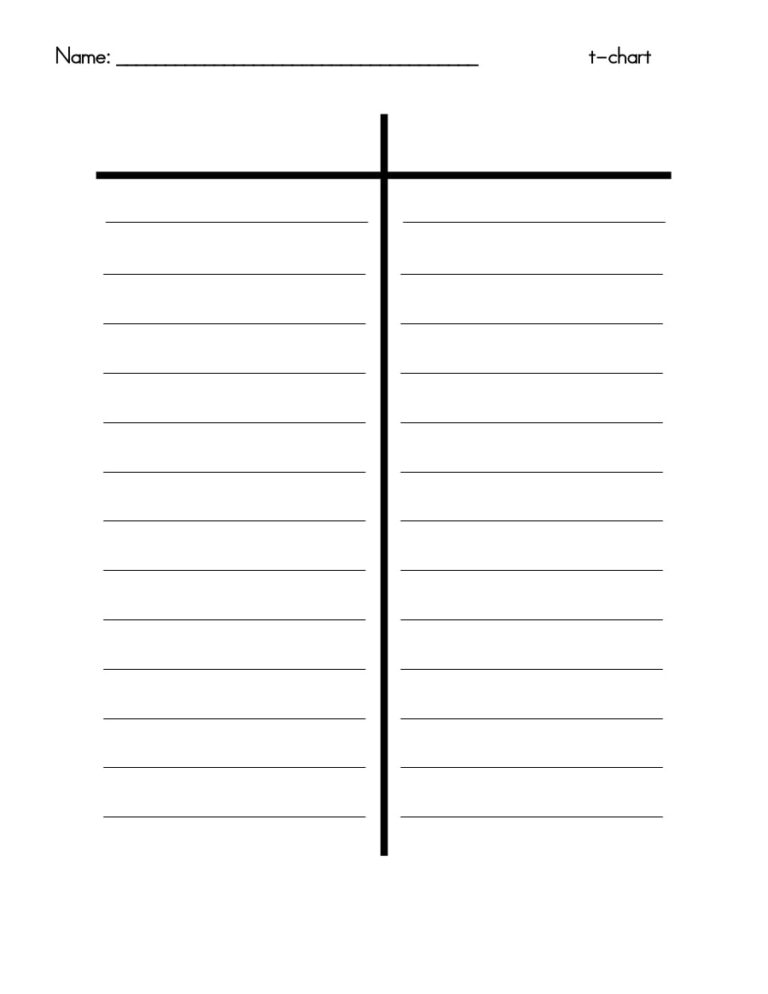 30 Printable T Chart Templates U0026 Examples TemplateArchive