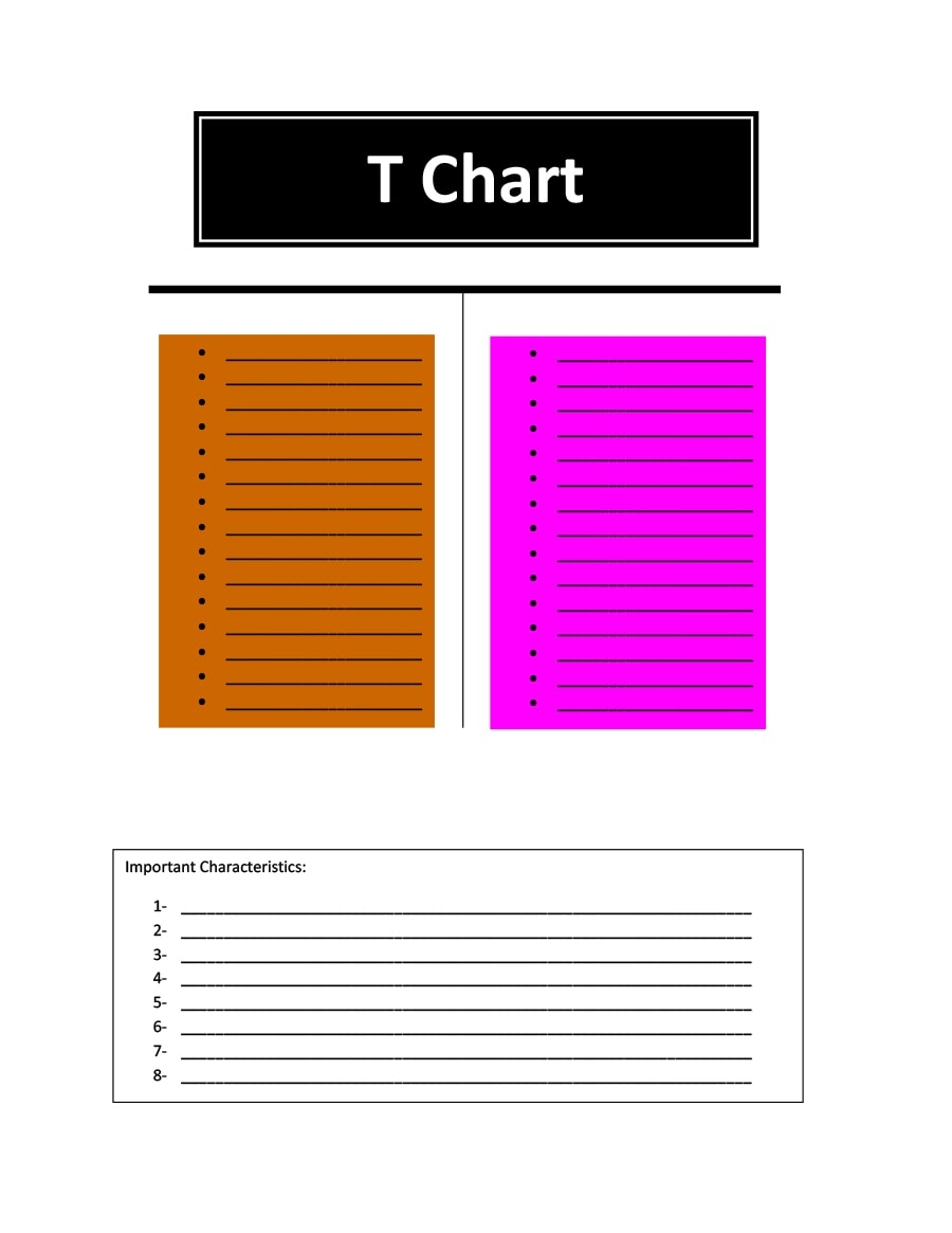 Free Printable T-Chart Template