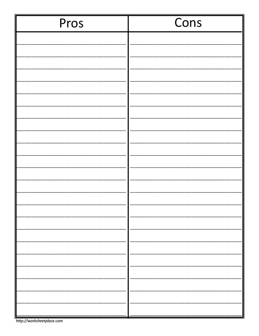 30 Printable T Chart Templates U0026 Examples TemplateArchive