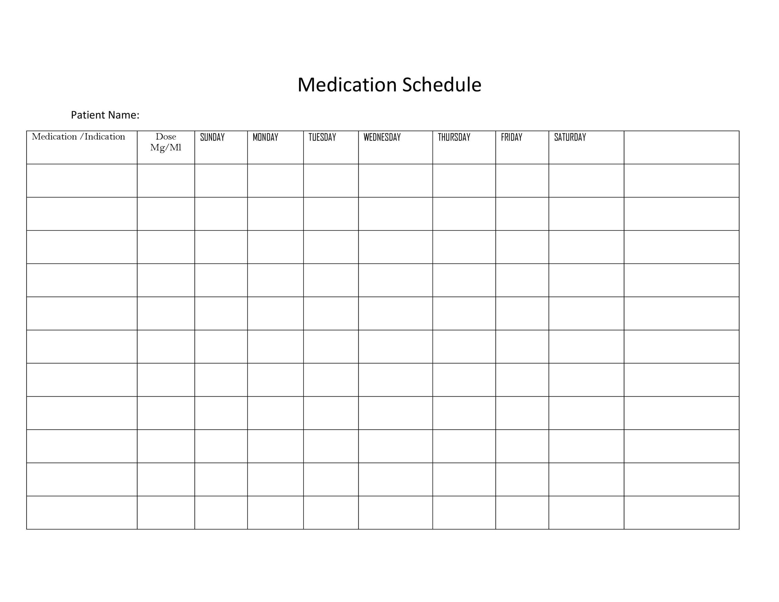 Free Printable Blank Medical Charts
