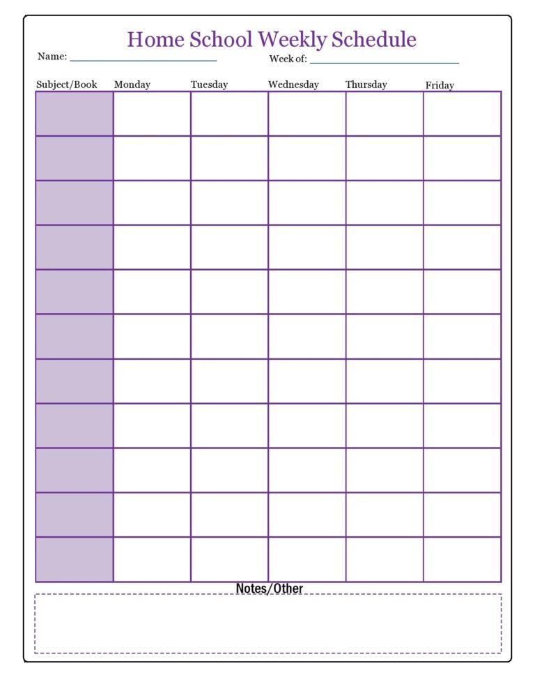 44 Editable Homeschool Schedule Templates FREE