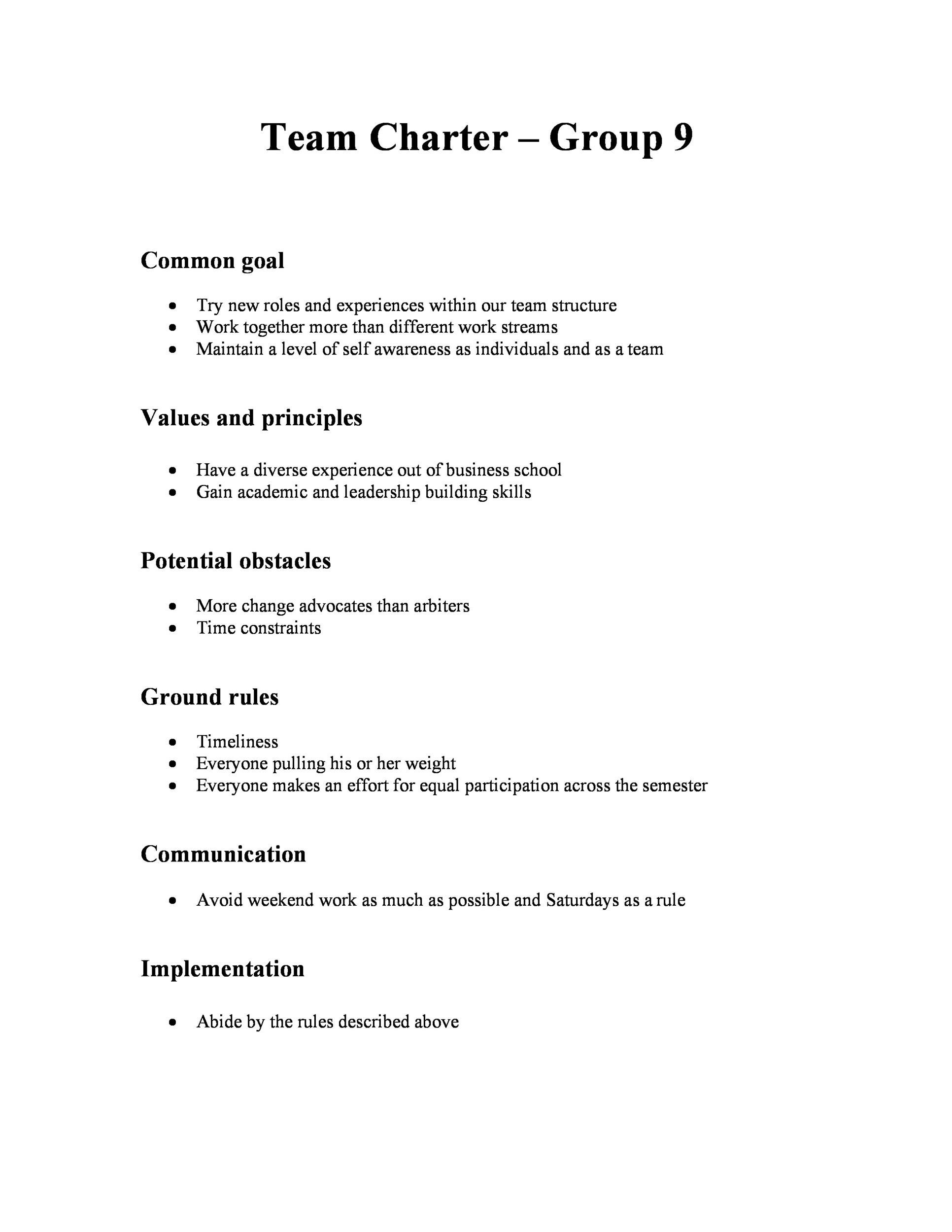49 Useful Team Charter Templates u0026 Examples TemplateLab