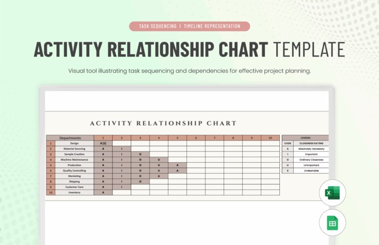 Activity Relationship Chart Template In Excel Google Sheets Download Template