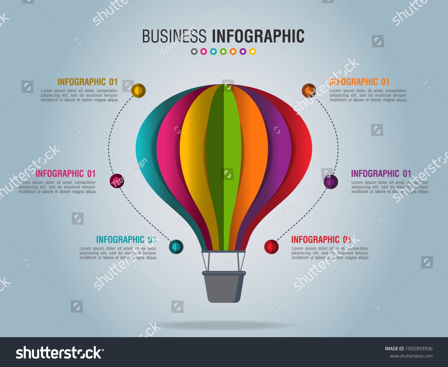 Air Balloon Infographic Template Diagram Graph Stock Vector 