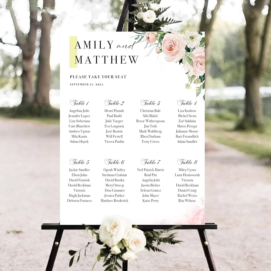 Amazon KOLSTRAW Personalized Wedding Seating Chart Custom 