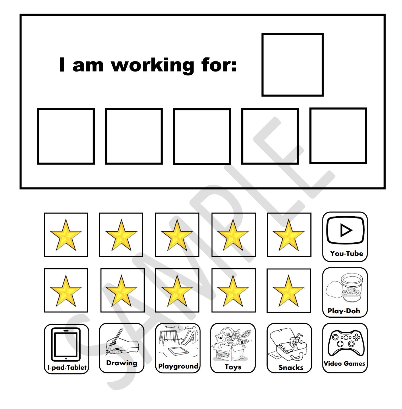 Basic Token Board printable Etsy Israel