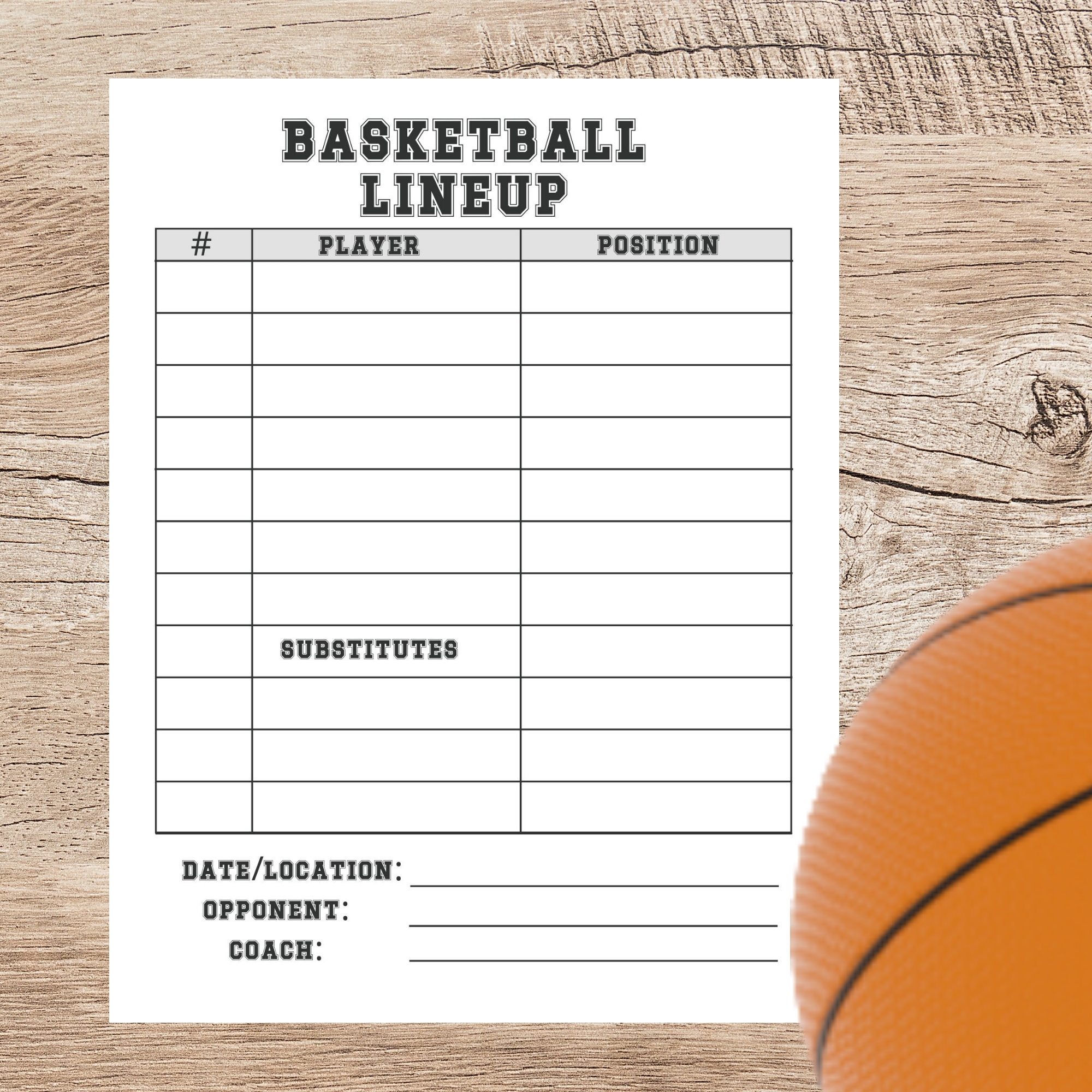 Basketball Team Organizer Coaches Lineup Basketball Lineup Card peewee Basketball youth Basketball Roster Etsy