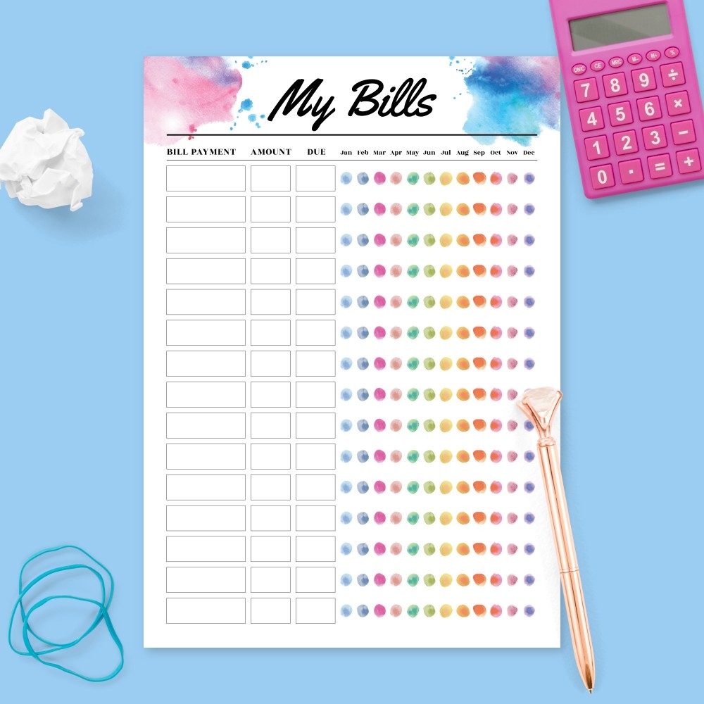 Bill Chart Template