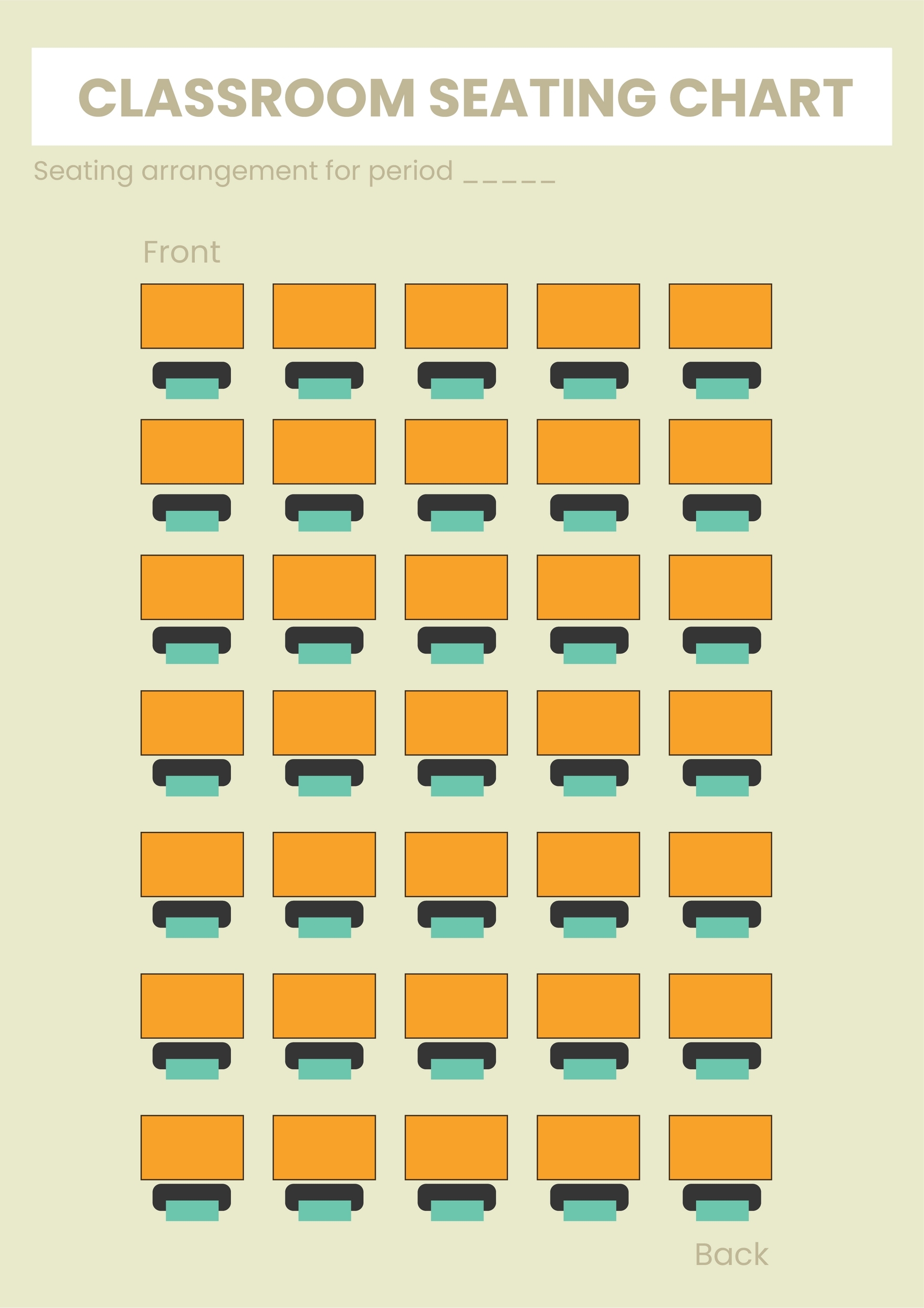 Blank Classroom Seating Chart In Illustrator PDF Download