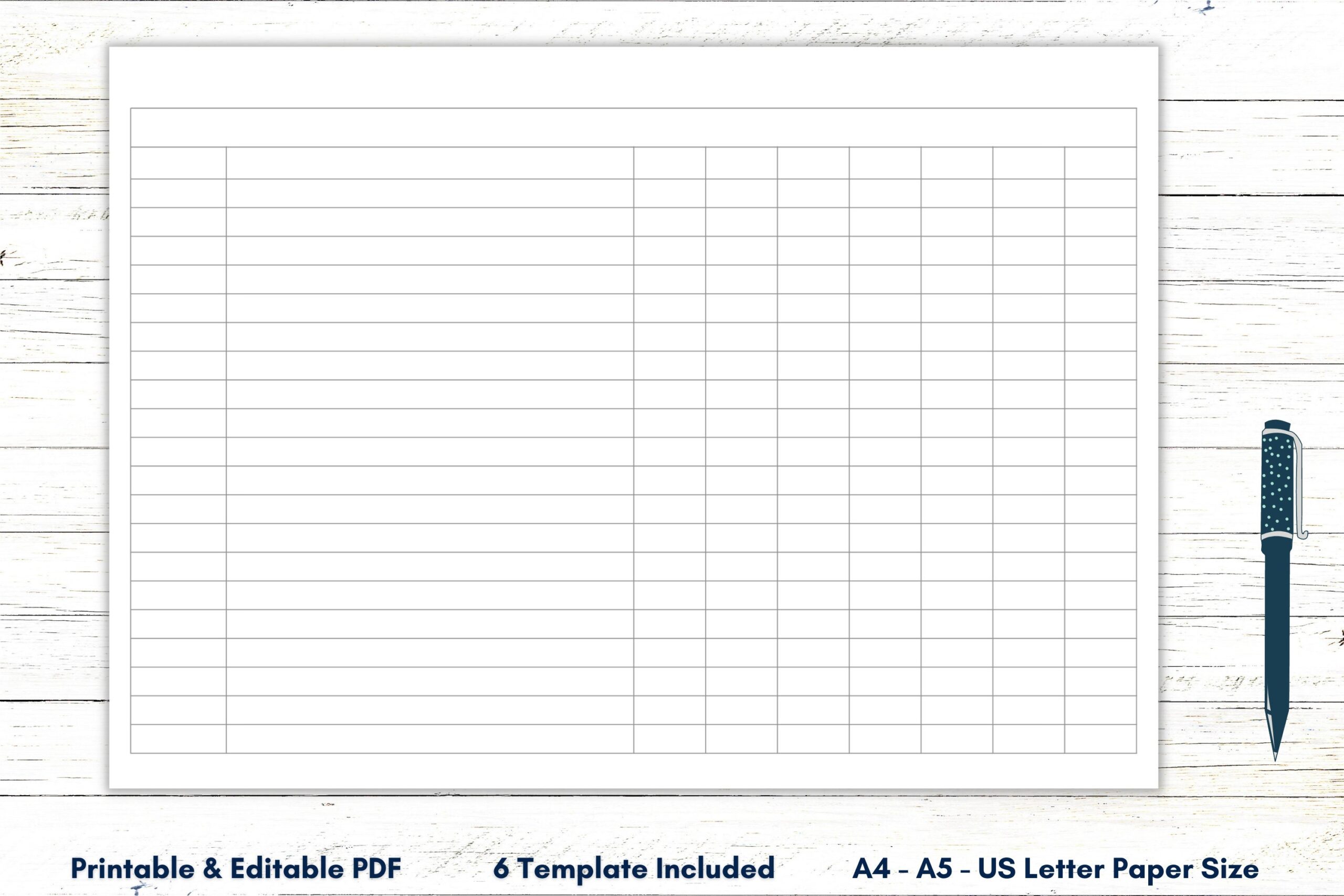 Blank Columns Chart Sheet Printable Editable Blank Worksheet 