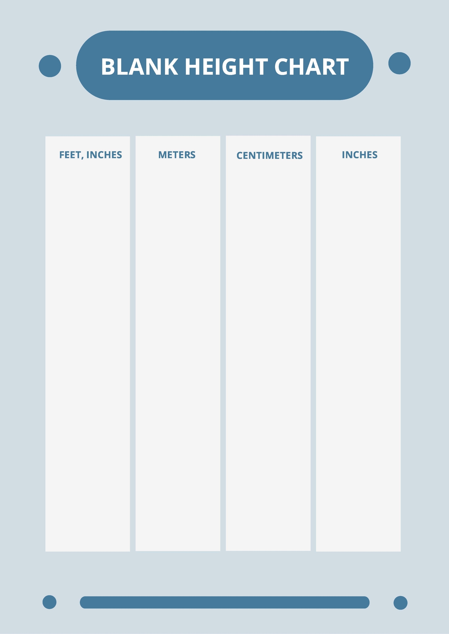 Blank Height Chart In PDF Download Template