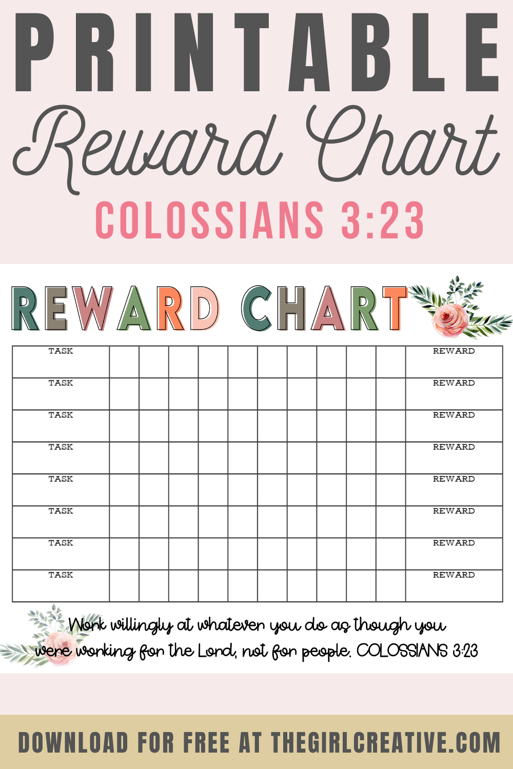 Free Printable Reward Chart Template Pdf