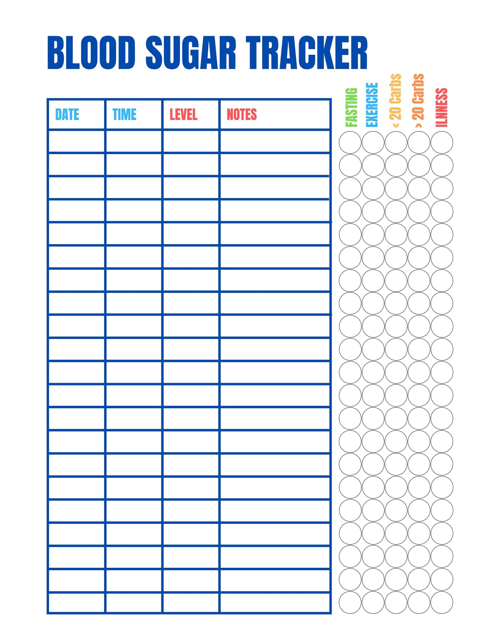 Blood Sugar Log Blood Sugar Chart Health Tracker Medical Tracker Etsy