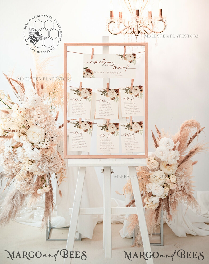 Seating Chart For Wedding Template