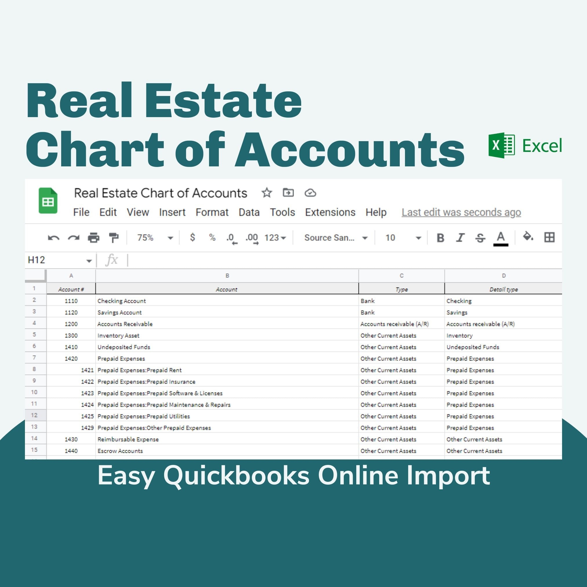 Chart Of Accounts Template Quickbooks