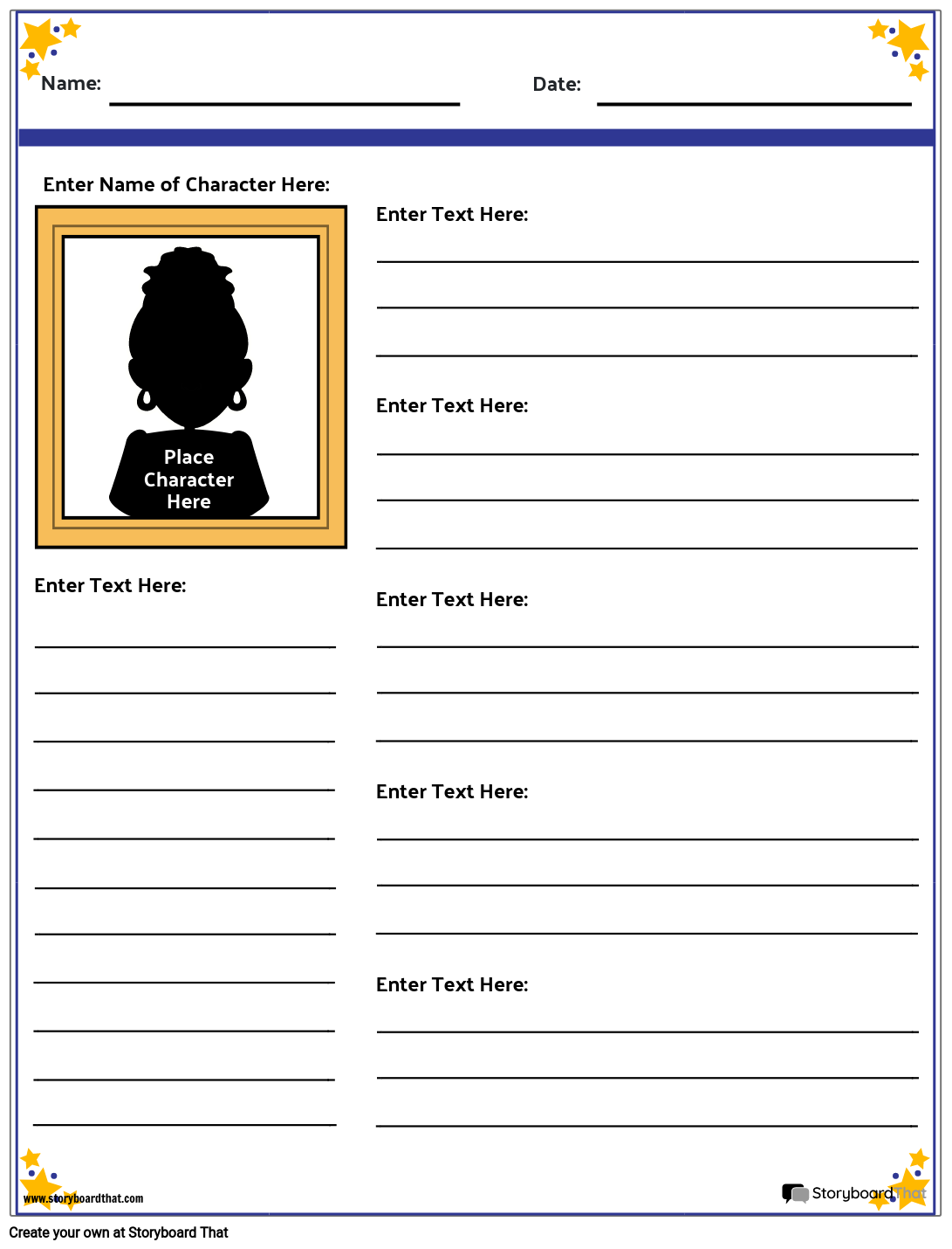 Characterization Chart Template