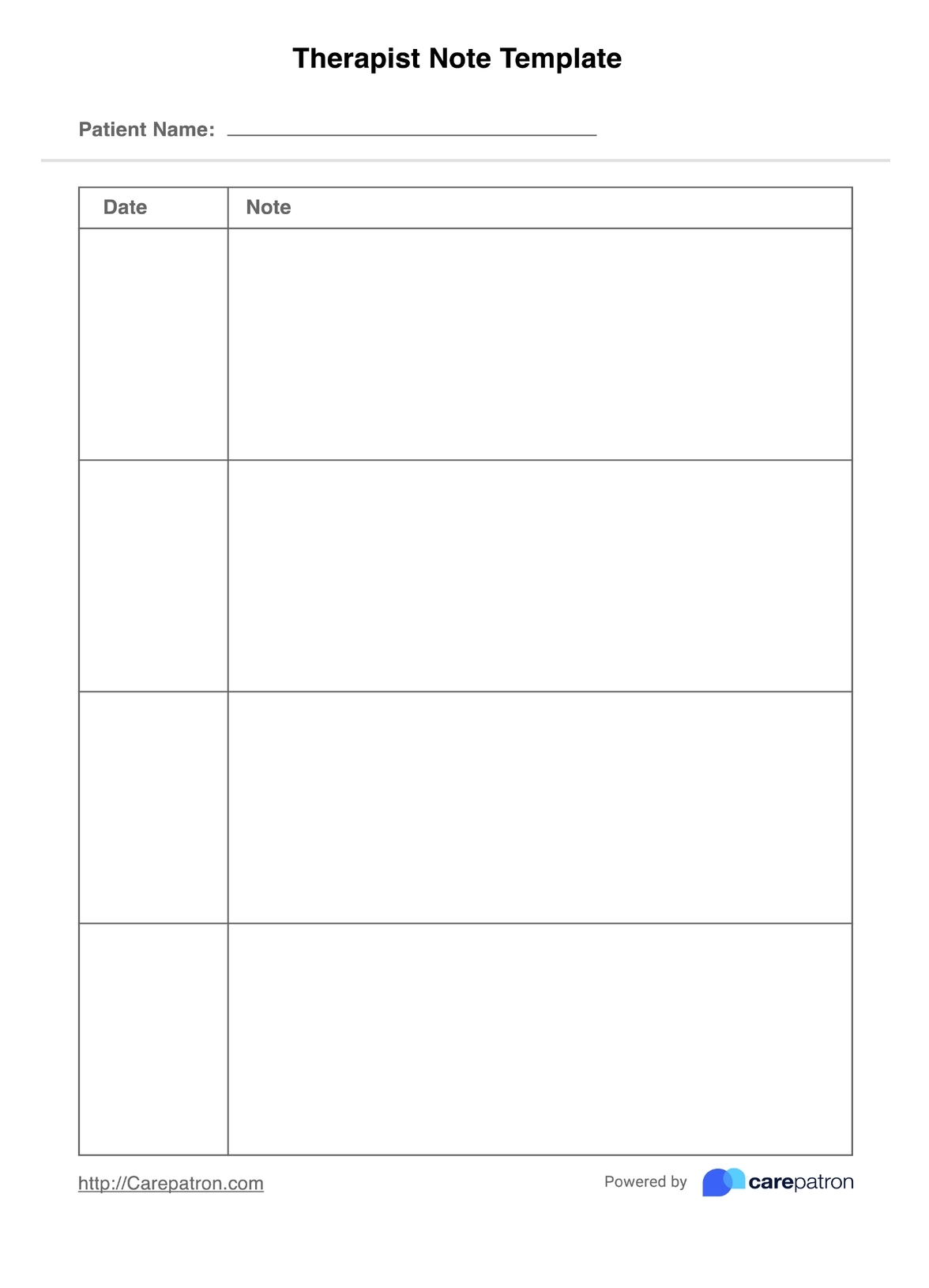 Chart Note Template U0026 Example Free PDF Download