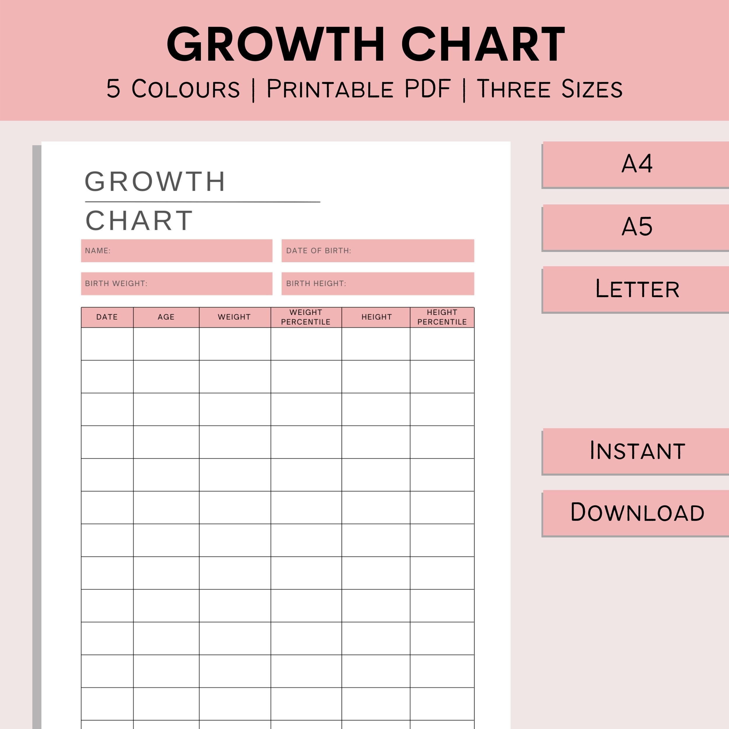 Growth Chart Printable Template