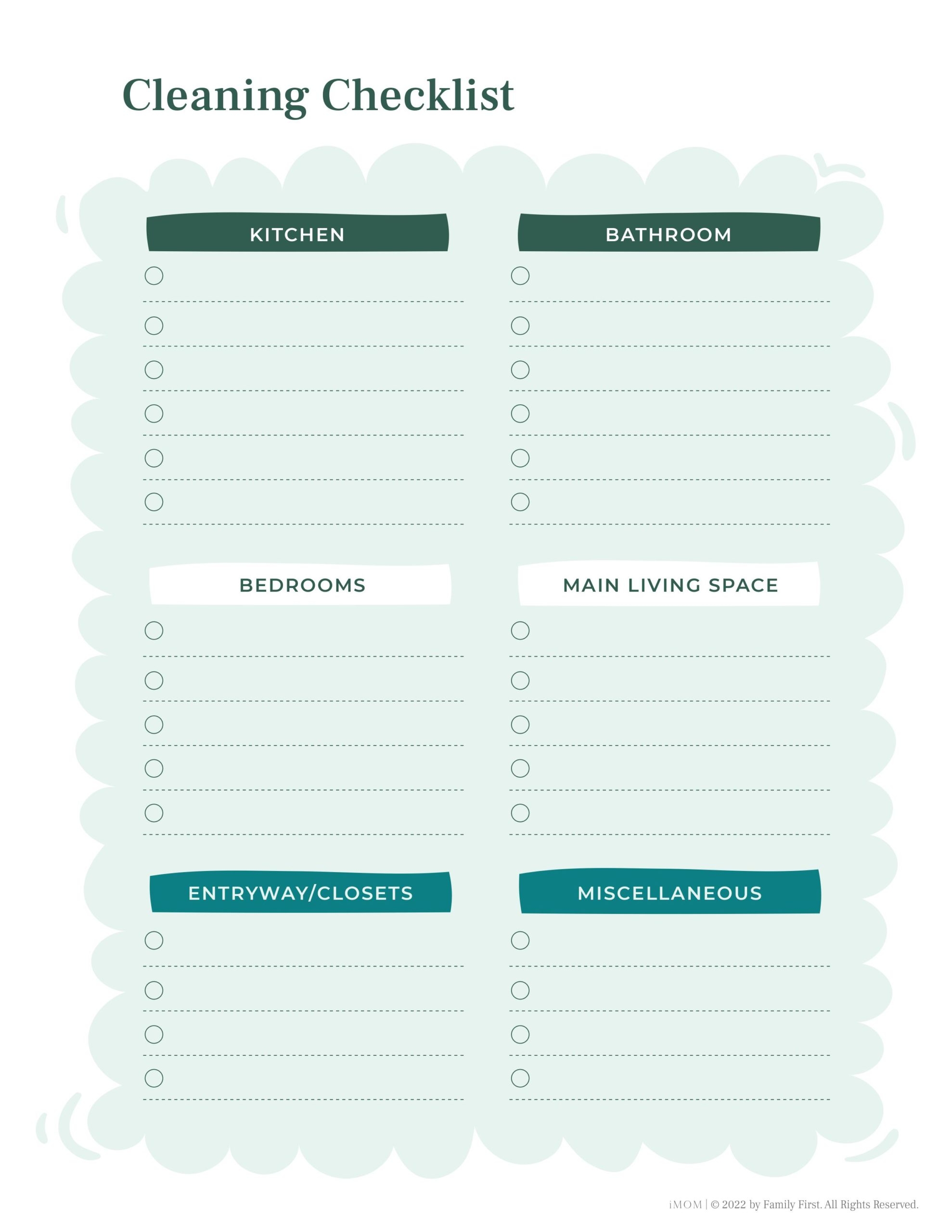 Free Printable Adult Chore Chart Template