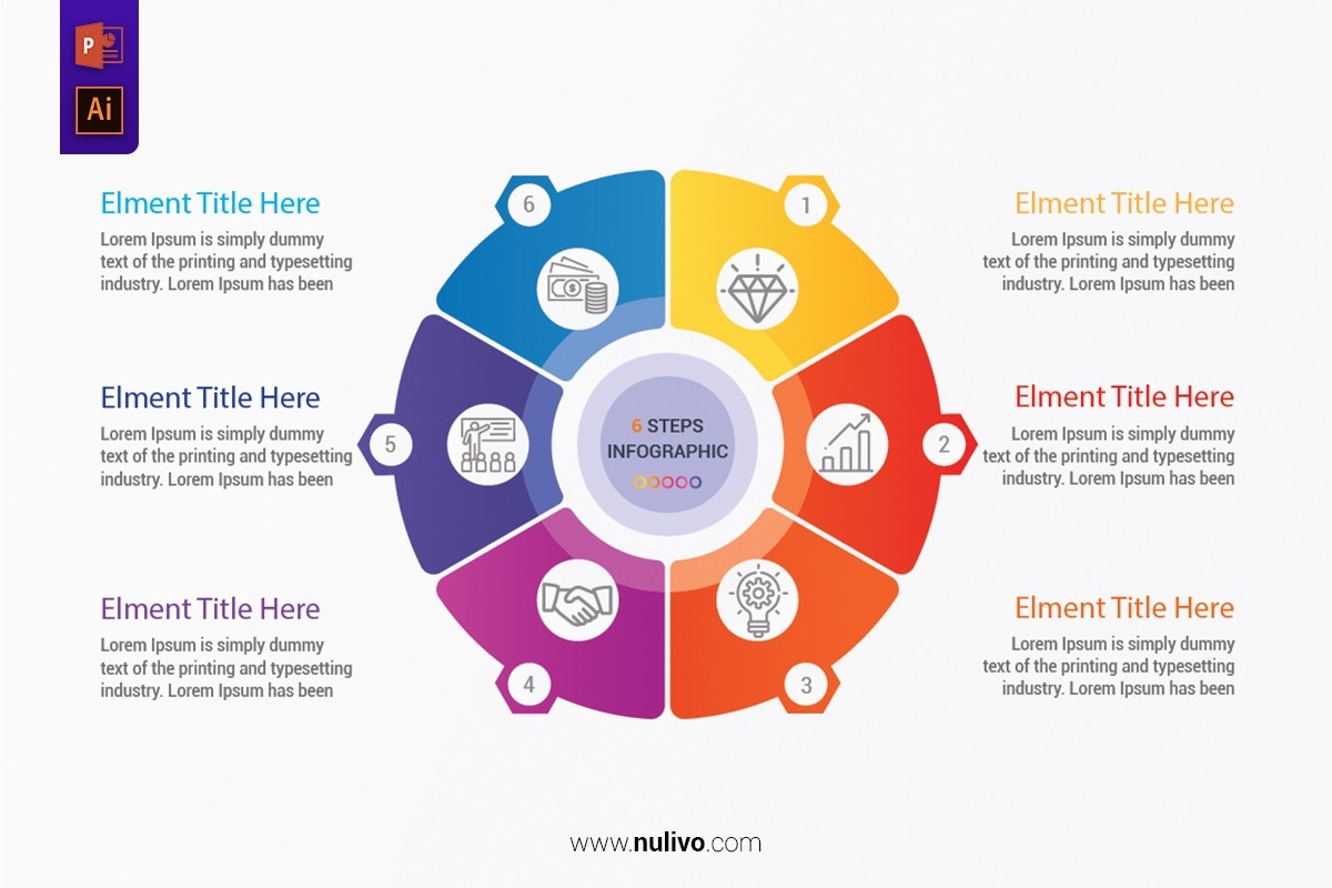 Circle Chart Template With 6 Options Nulivo Market
