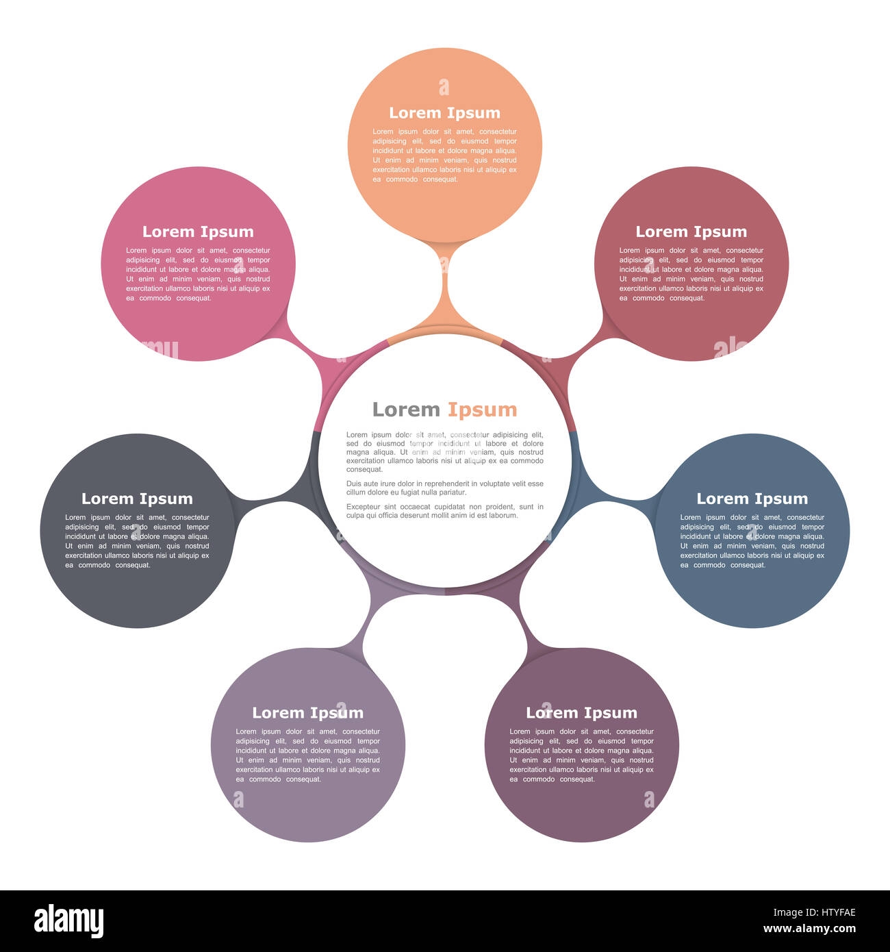 Circle Flow Chart With Seven Elements Infographic Template Stock Photo Alamy