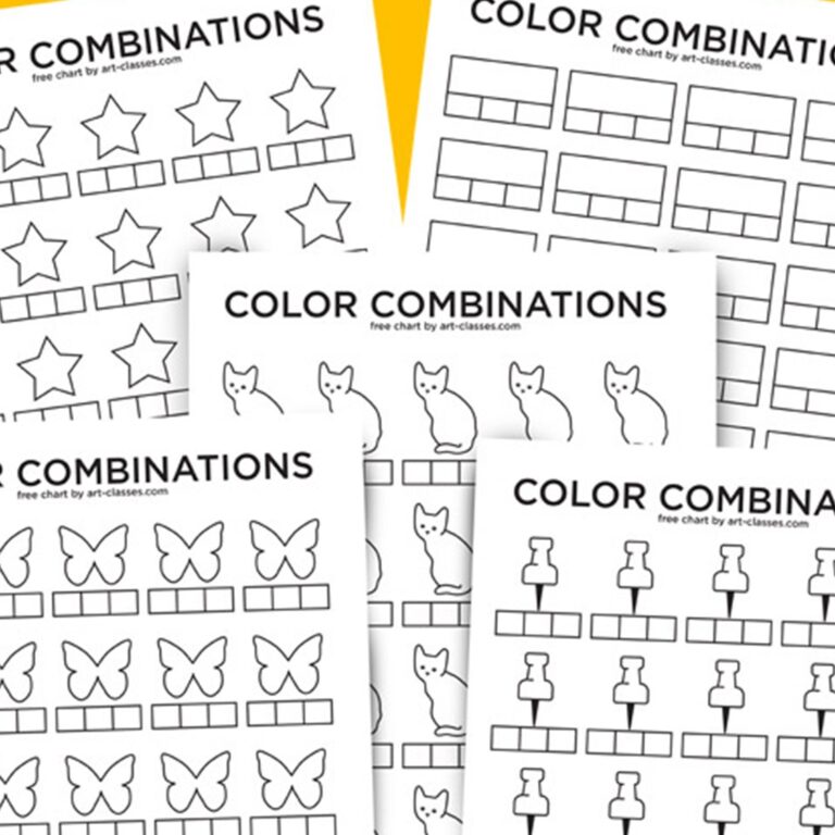 Color Swatch Sheets Art Classes