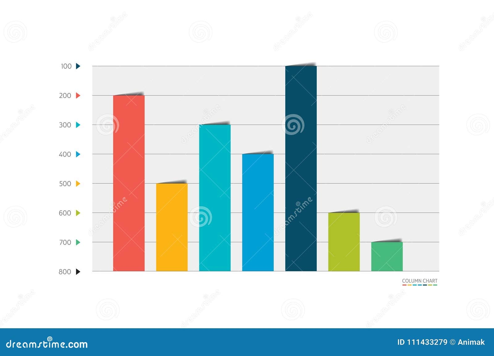 Column Graph Chart Template For Infographics Stock Vector Illustration Of Visual Growth 111433279
