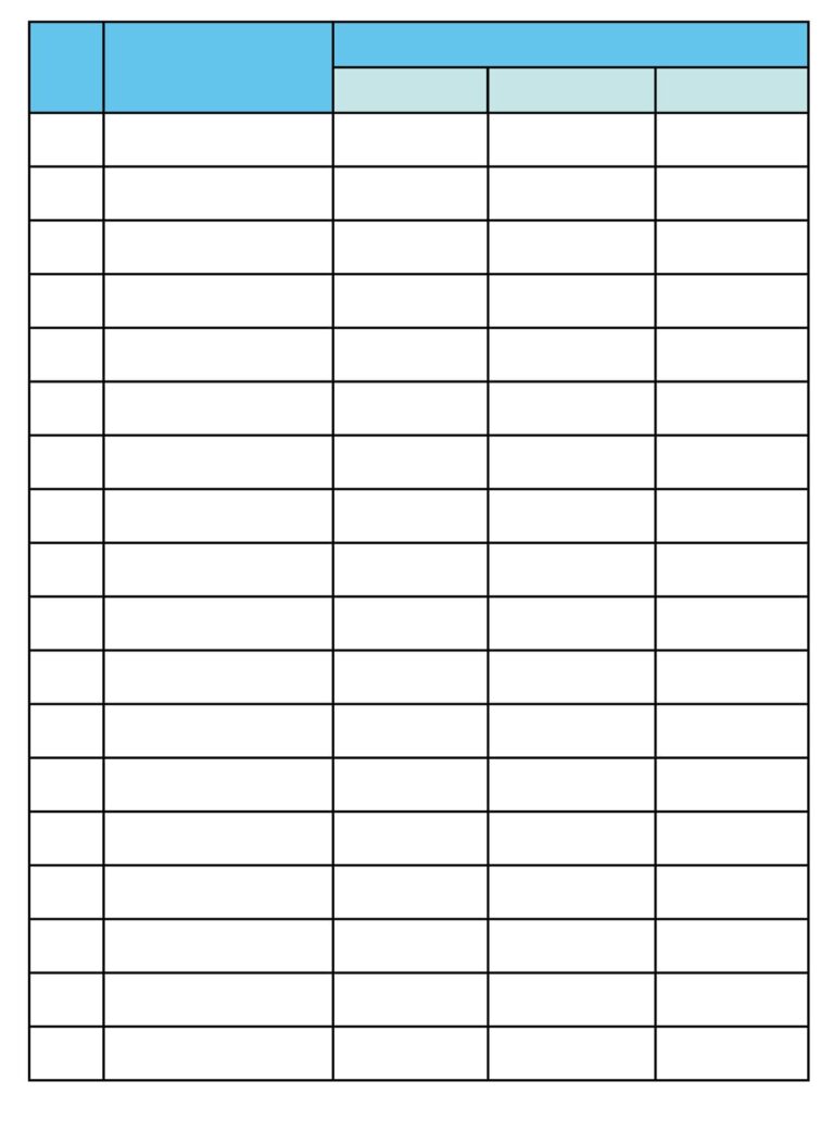 Column Template 5 Columns 10 Free PDF Printables Printablee