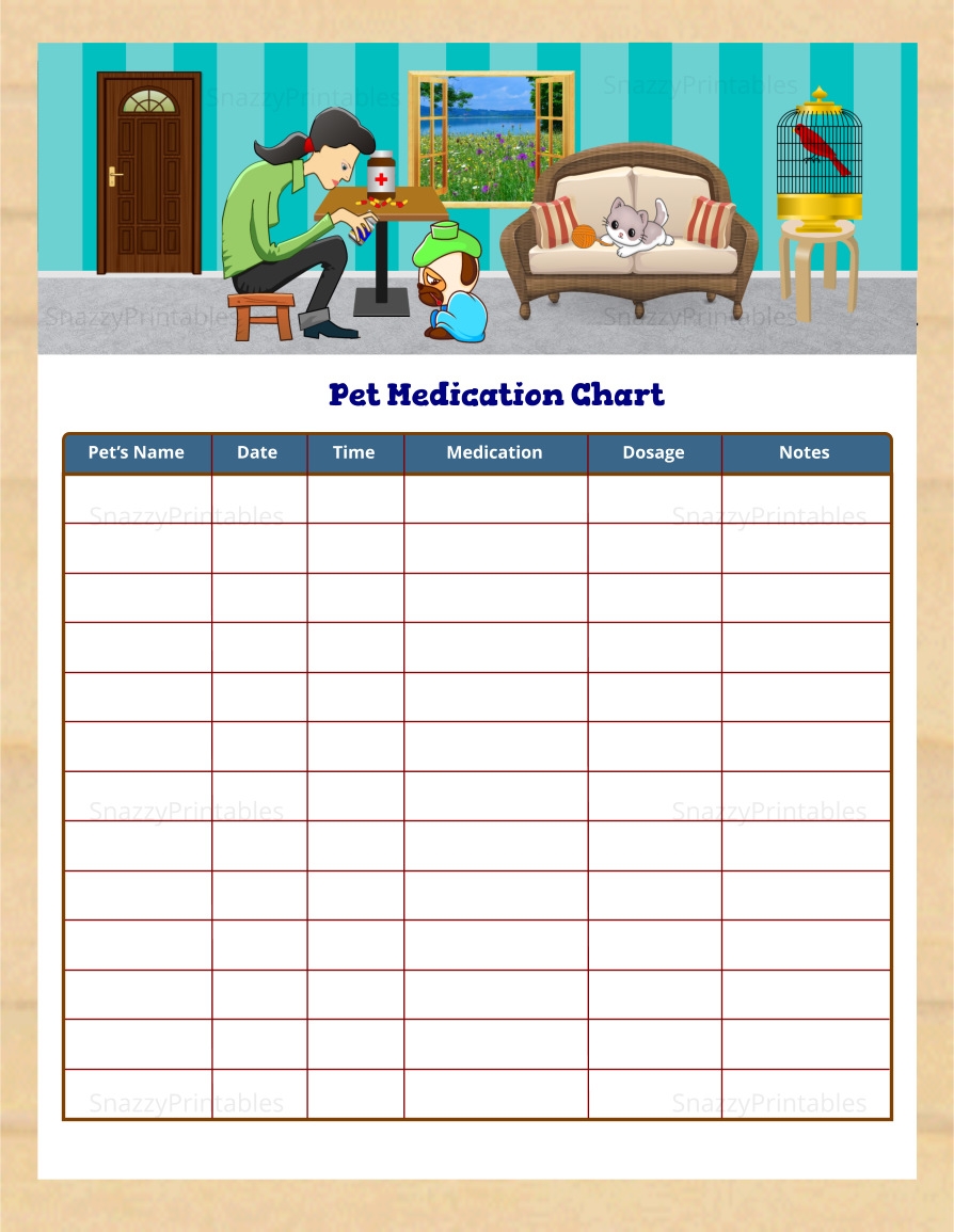 Free Printable Medication Chart Pdf