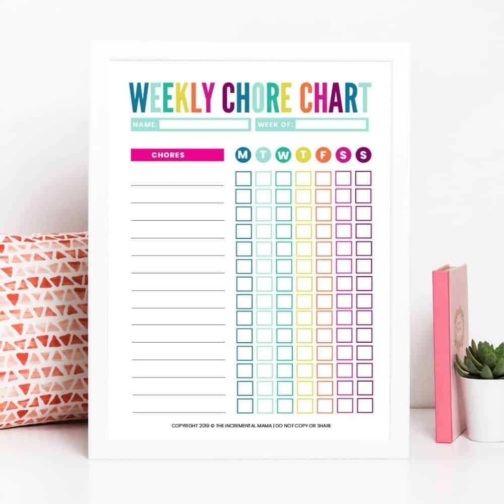 Cute U0026 Colorful Free Customizable Chore Chart Printable The Incremental Mama