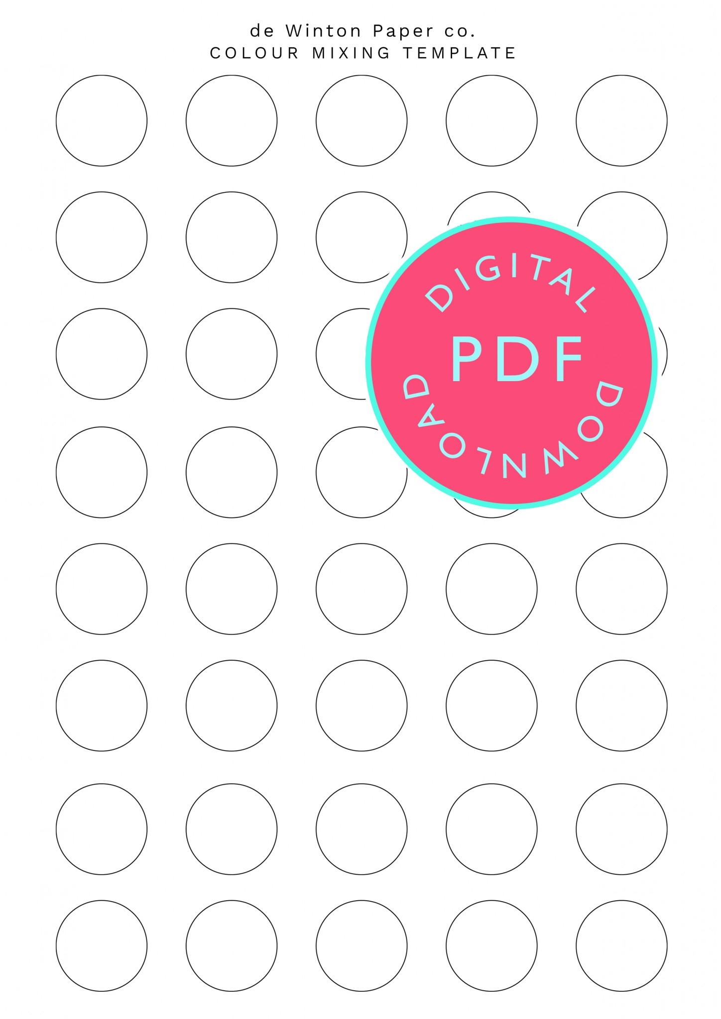 Printable Blank Color Chart Download Free