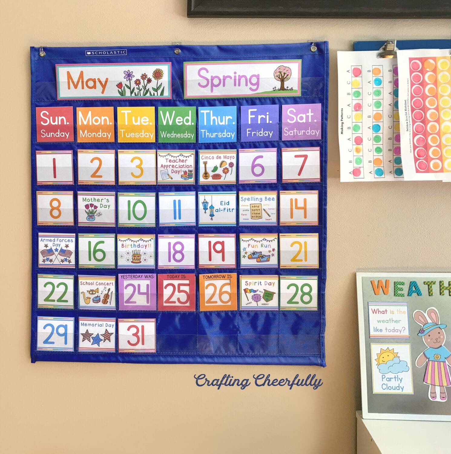DIY Calendar Pocket Chart Crafting Cheerfully