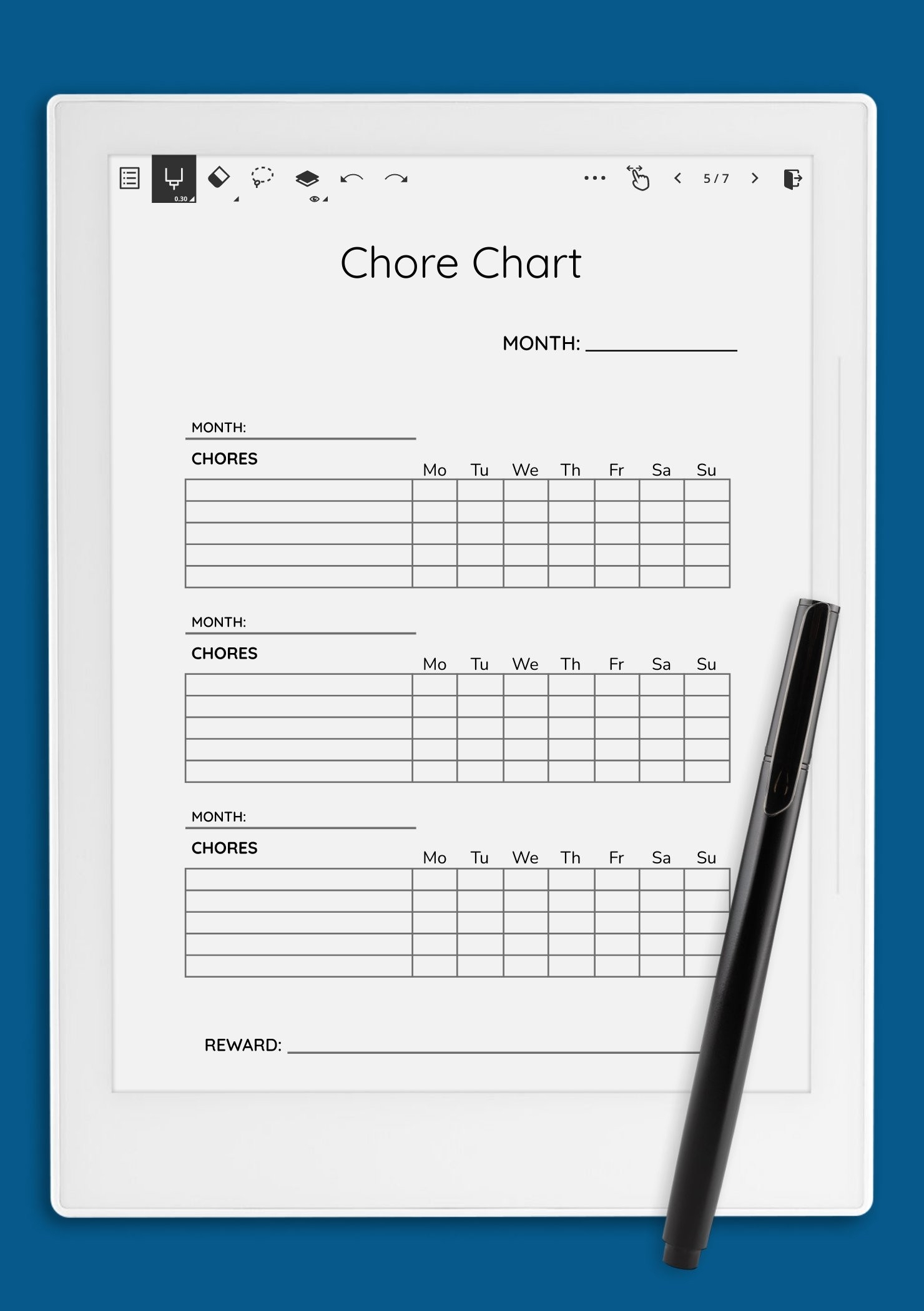Simple Blank Chart Template