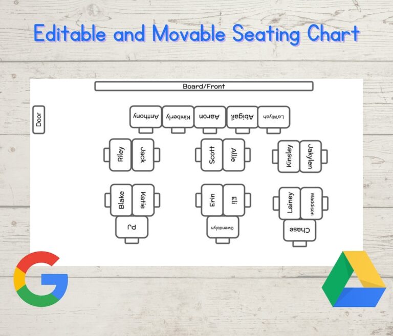 Editable Seating Chart Google Slides Seating Chart Movable Seating Chart Interactive Seating Chart Back To School Etsy