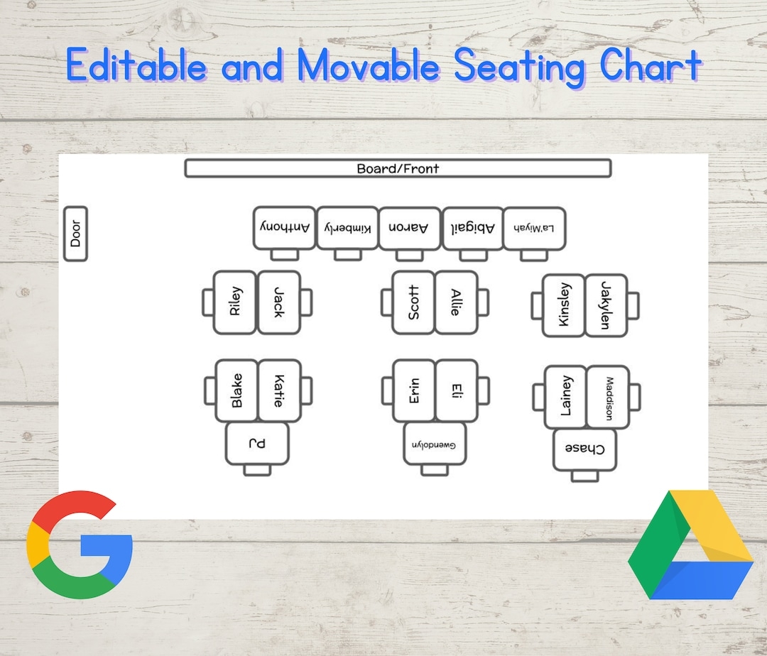Editable Seating Chart Google Slides Seating Chart Movable Seating Chart Interactive Seating Chart Back To School Etsy