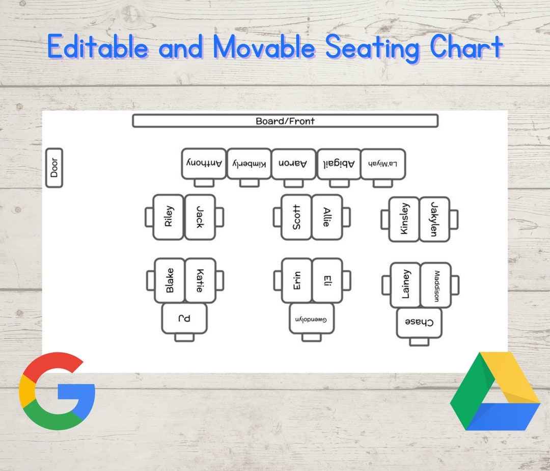Editable Seating Chart Google Slides Seating Chart Movable Seating Chart Interactive Seating Chart Back To School Etsy