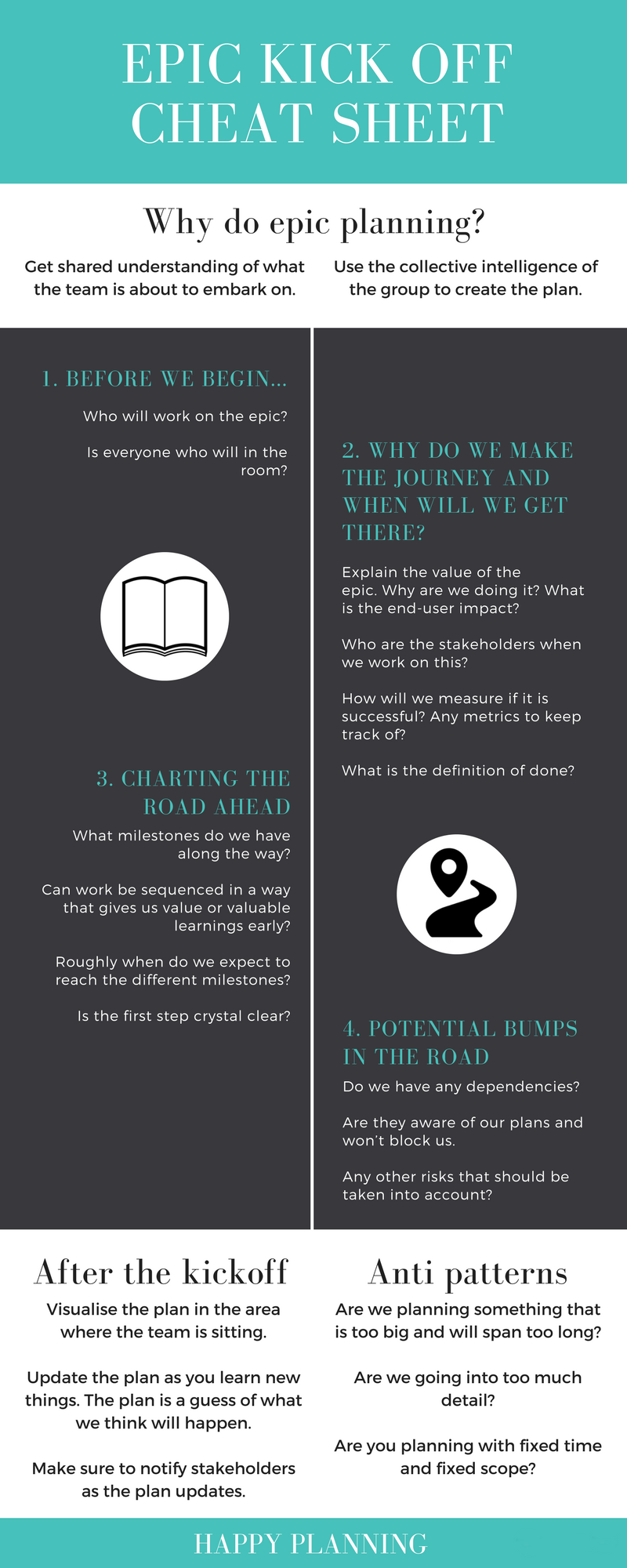 Epic Kick Off Cheat Sheet Agile Log Book