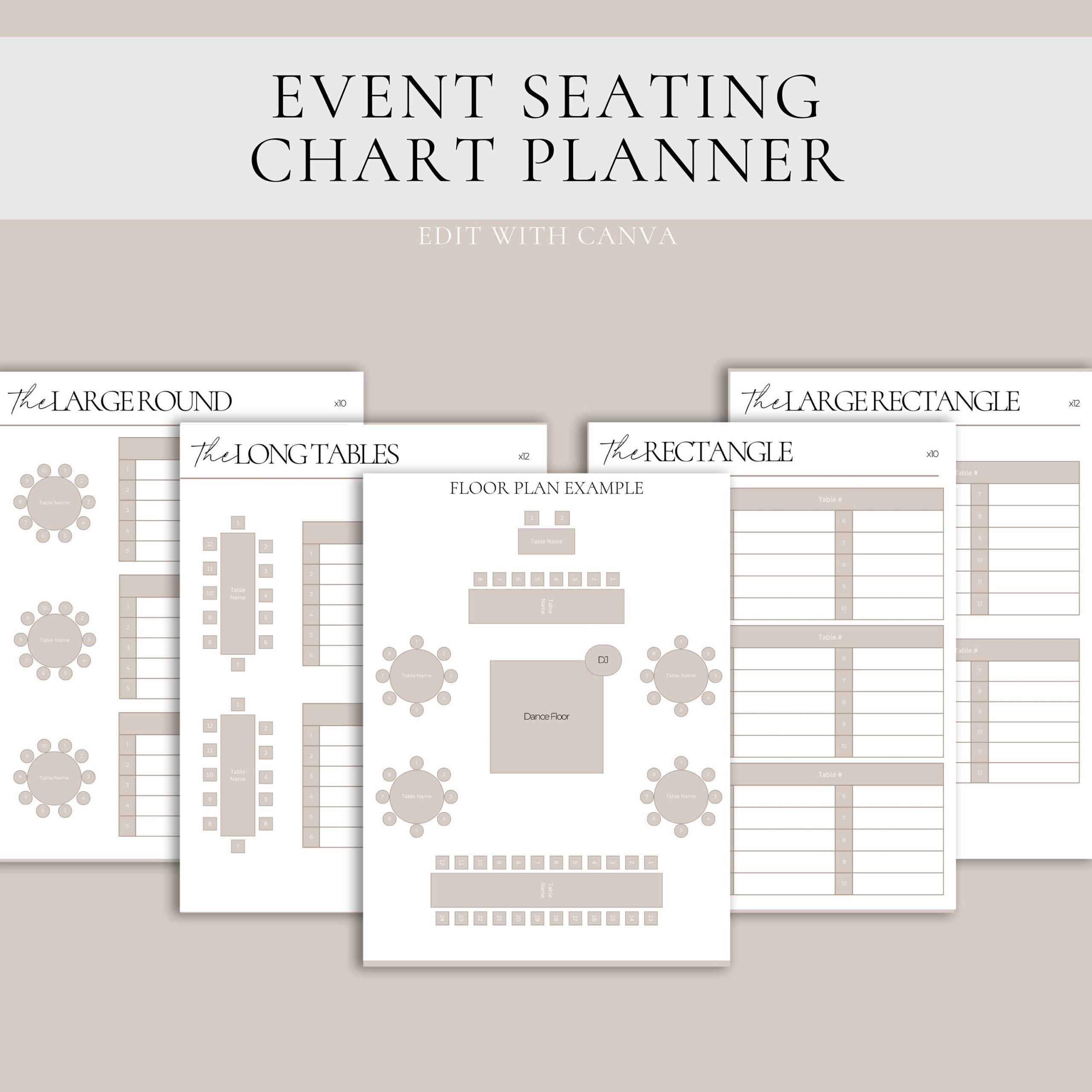 Event Seating Chart Template Download Printable Seating Plan Chart Digital Seating Plan Template Wedding Reception Ceremony Canva Table Plan Etsy UK