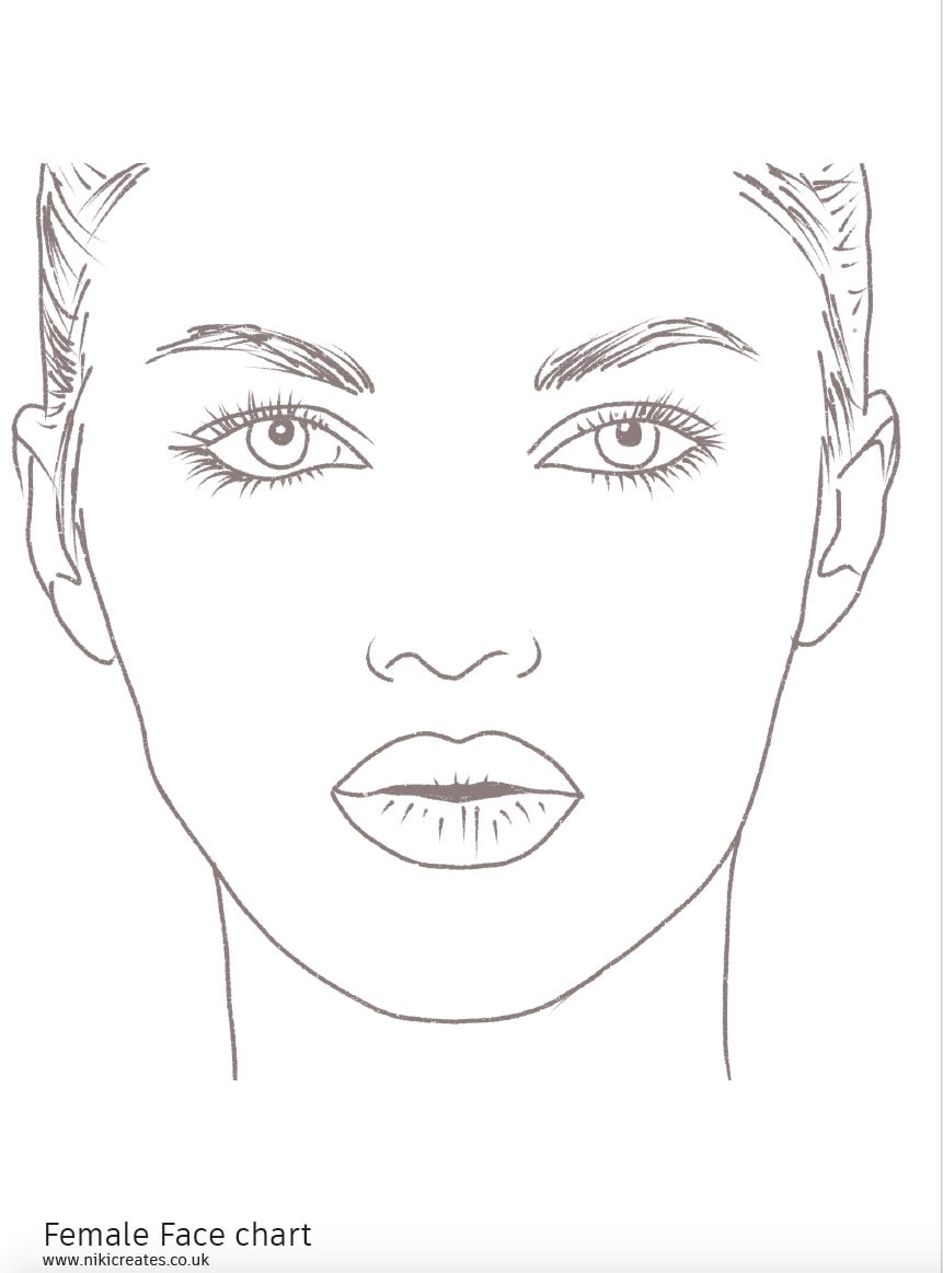 Face Chart Blank A4 Digital Etsy