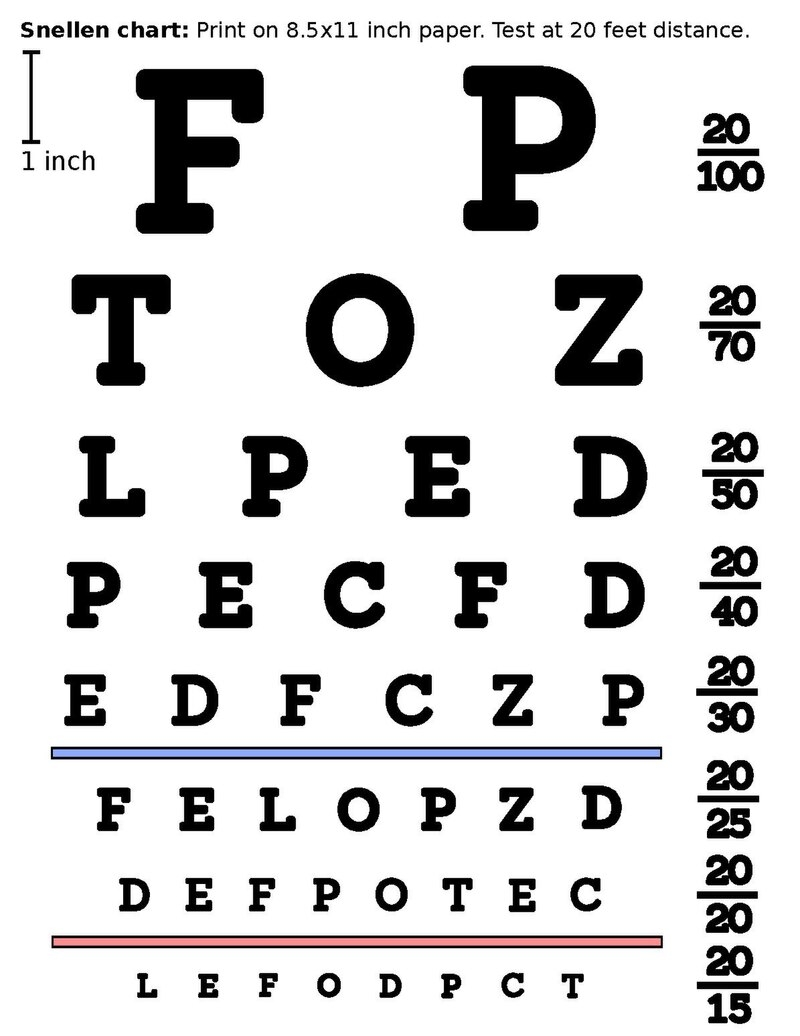 Free Printable Snellen Chart Printable