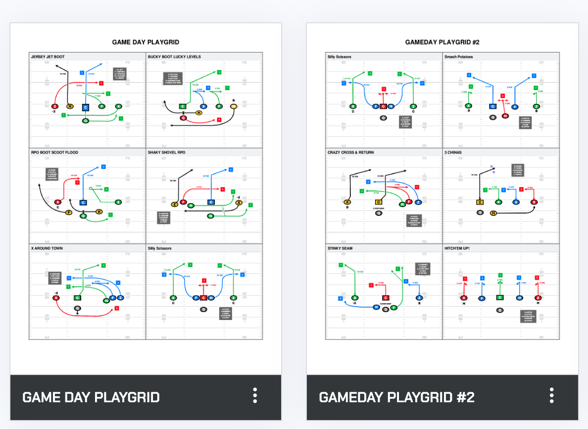 Flag Football PlayGrids U0026 Wristband Sheets FirstDown PlayBook
