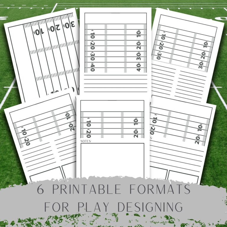 Football Printable Playbook For Coach Gift Half Field Diagrams For Scouting Template Practice Planner Youth And Flag Football Plays Etsy