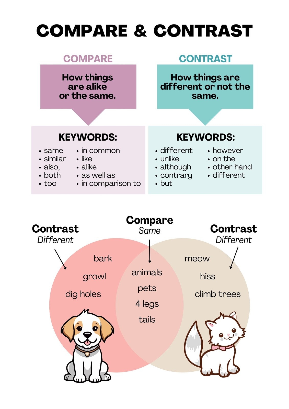 Compare Contrast Chart Template
