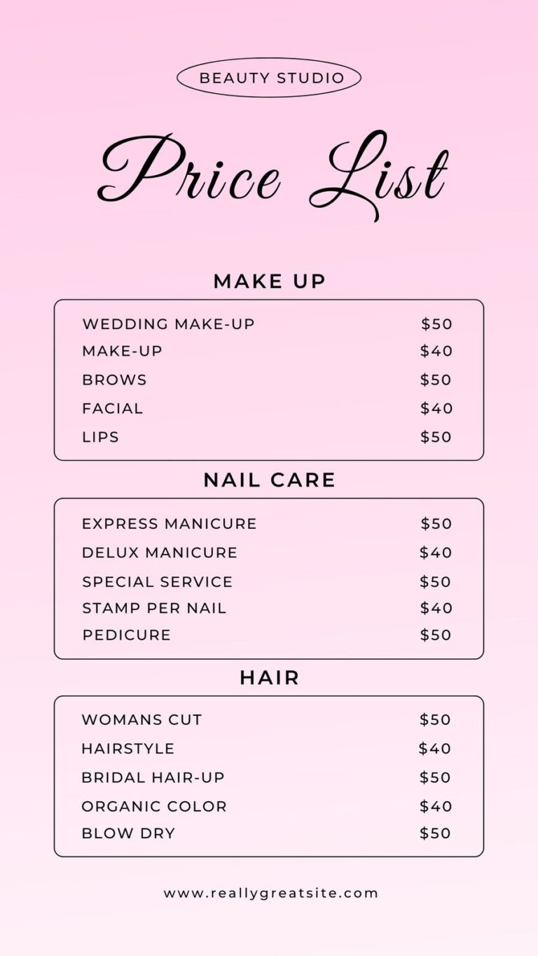 Free And Customizable Price List Templates