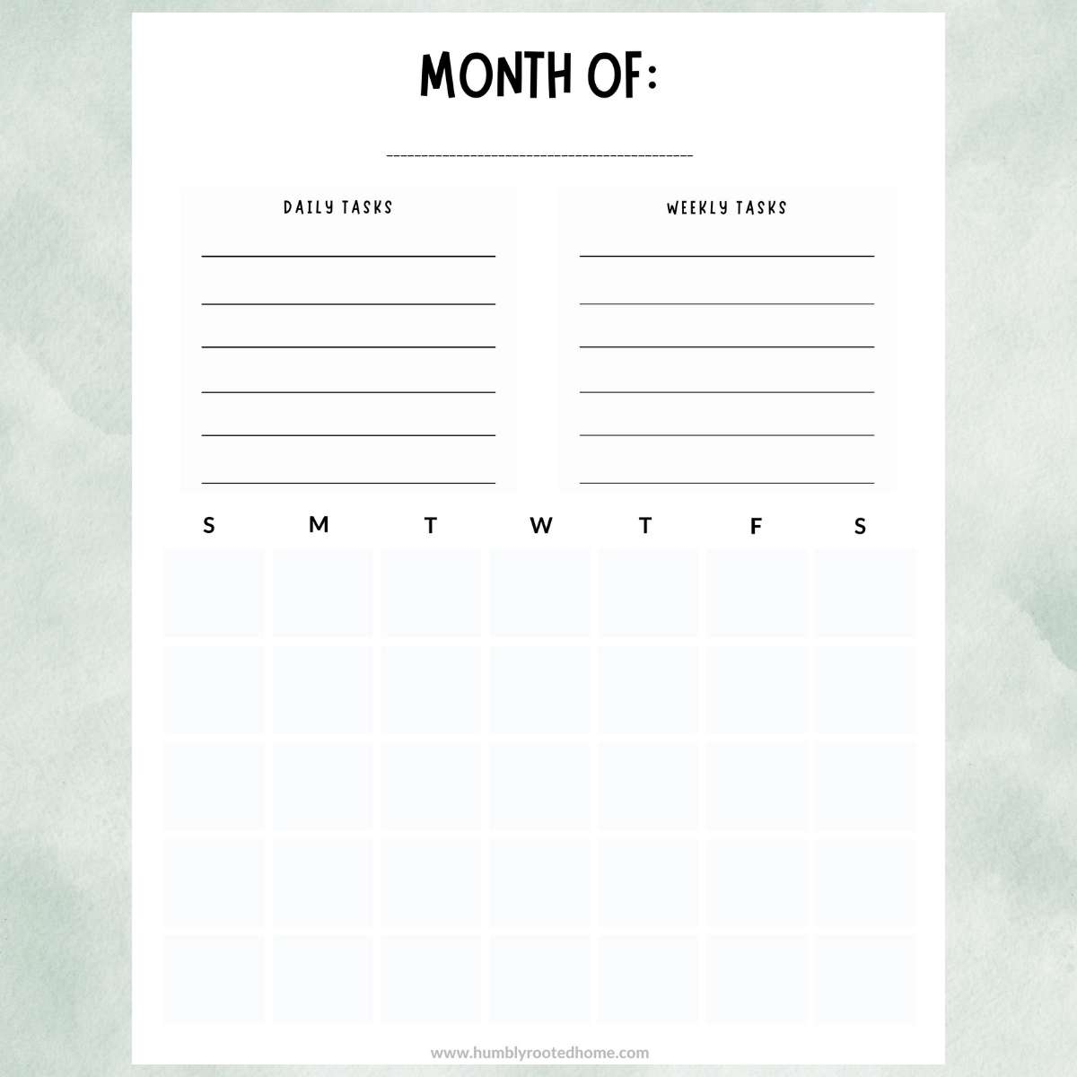Free Printable Blank Weekly Charts